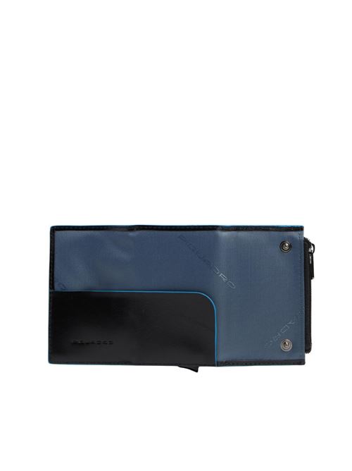 Blue Squareb compact wallet porta monete con sliding system PIQUADRO | PP5585B2BLRN