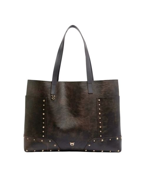 TOTE BAG STUDS PATCH CLOUD LEA PINKO | 107650A3MAL64Y