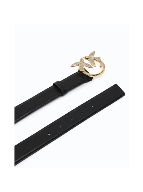 Cintura in pelle con fibbia gioiello Love Birds PINKO | 107758A0F1XZ99Y