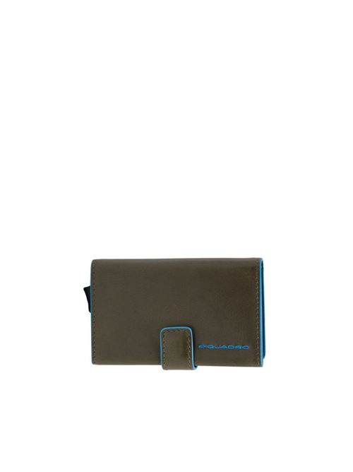 Blaues quadratisches Metall-Kartenetui PIQUADRO | PP5649B2BLRTVE