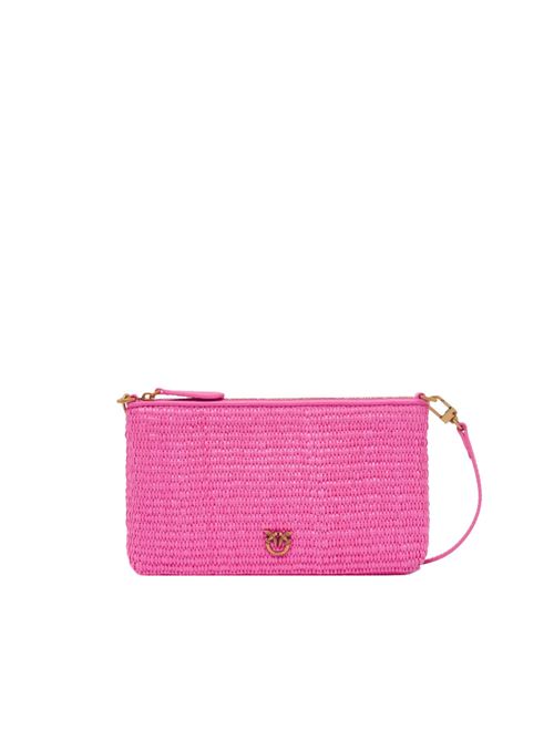 Flat crochet mini shoulder bag in raffia PINKO | 104277A2CFN17Q