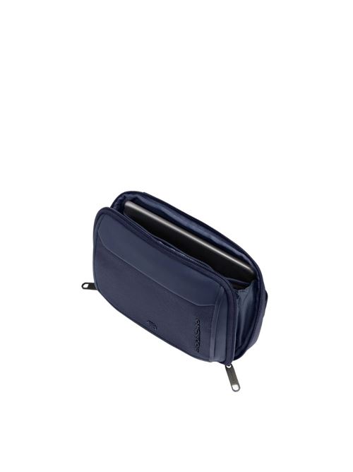 Borsello orizzontale in pelle e tessuto PIQUADRO | CA6932S143EBLU
