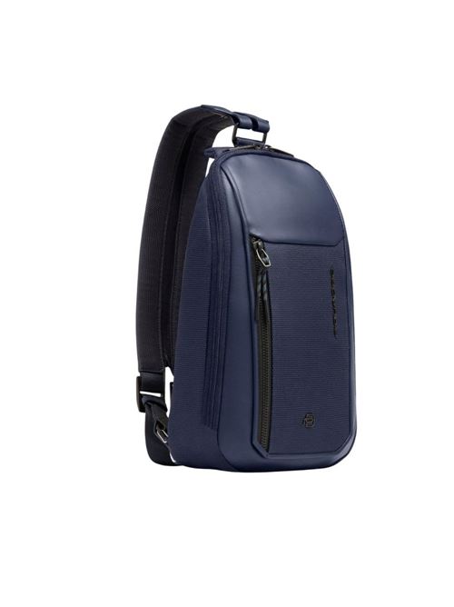 Zaino monospalla uomo in tessuto riciclato PIQUADRO | CA6934S143EBLU