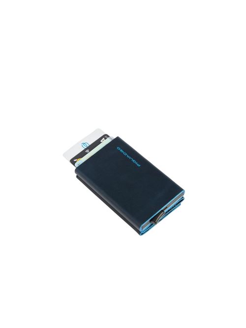 Blue Squareb compact wallet porta monete con sliding system PIQUADRO | PP5585B2BLRSBLU2